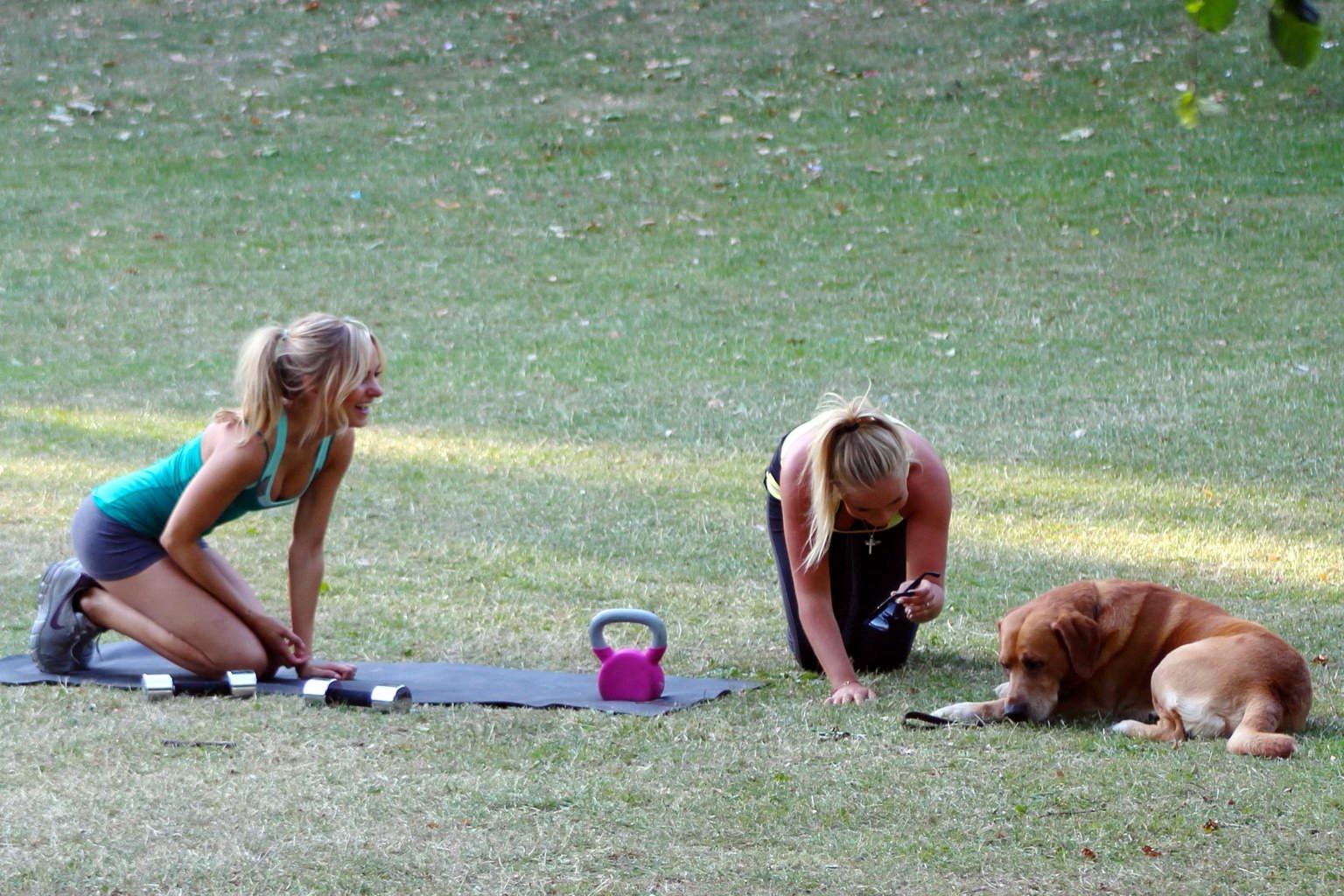 16P Kimberley Garner working out in a park