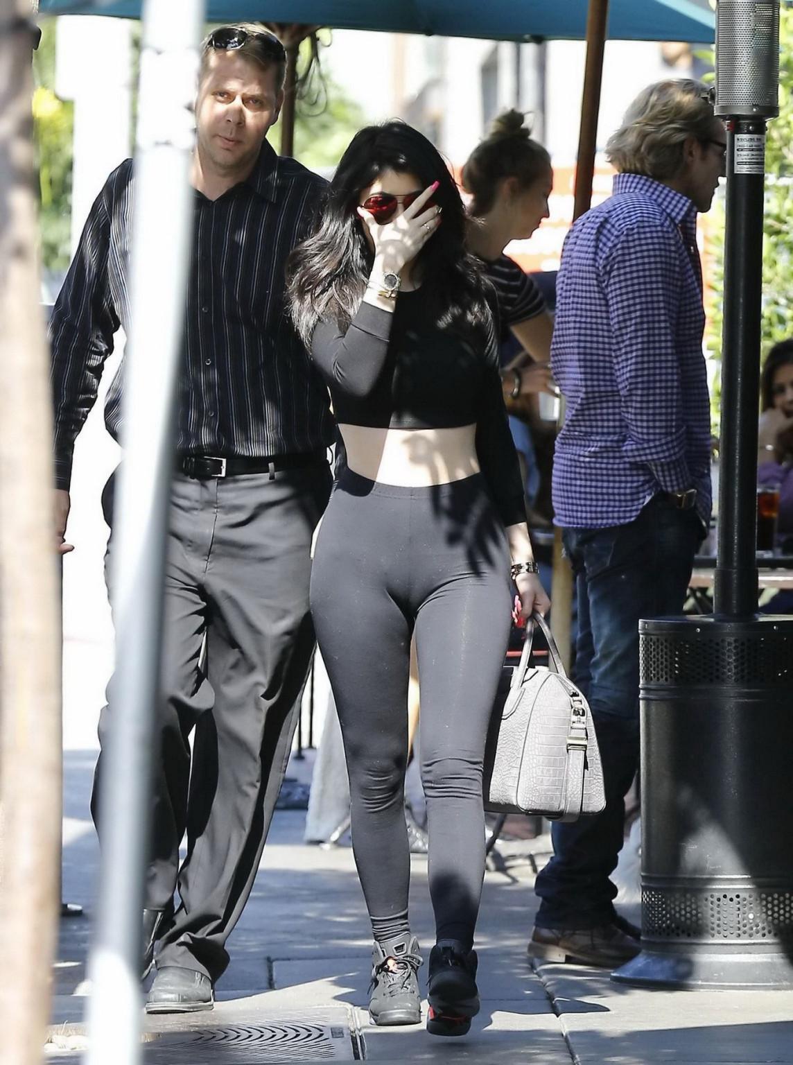 16P Kylie Jenner busty showing cameltoe and ass with Pia Mia at Urth Cafe in Beverly