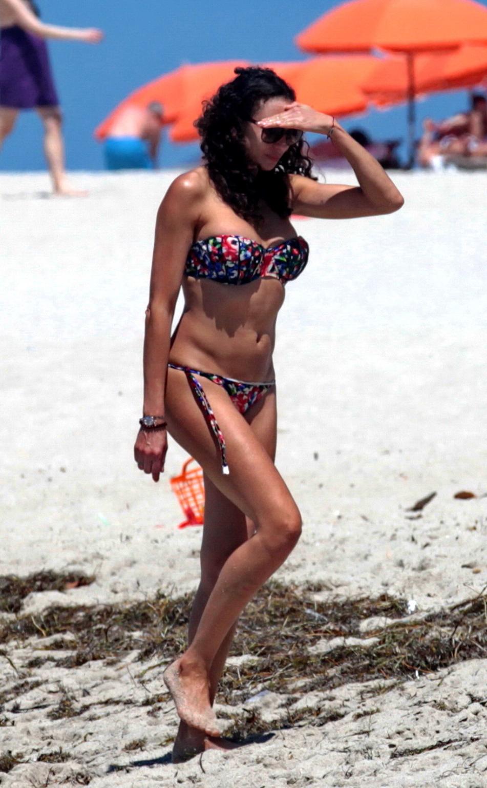 16P Lilly Becker showing off her bikini body on a beach in Miami