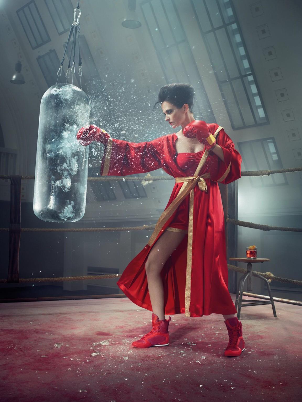 16P Eva Green busty and leggy wearing various red outfit for Campari Calendar 2015 p