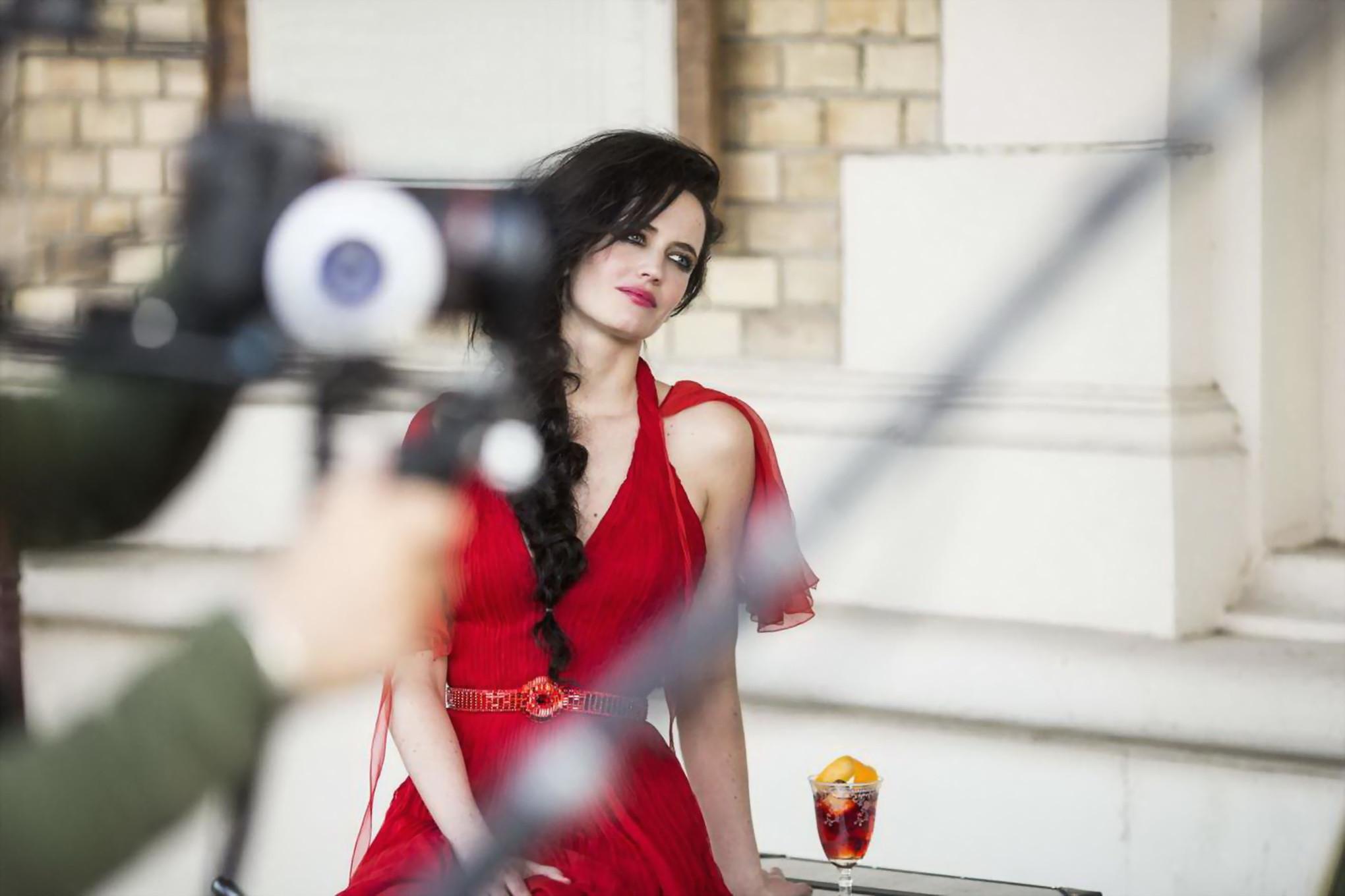 16P Eva Green busty and leggy wearing various red outfit for Campari Calendar 2015 p