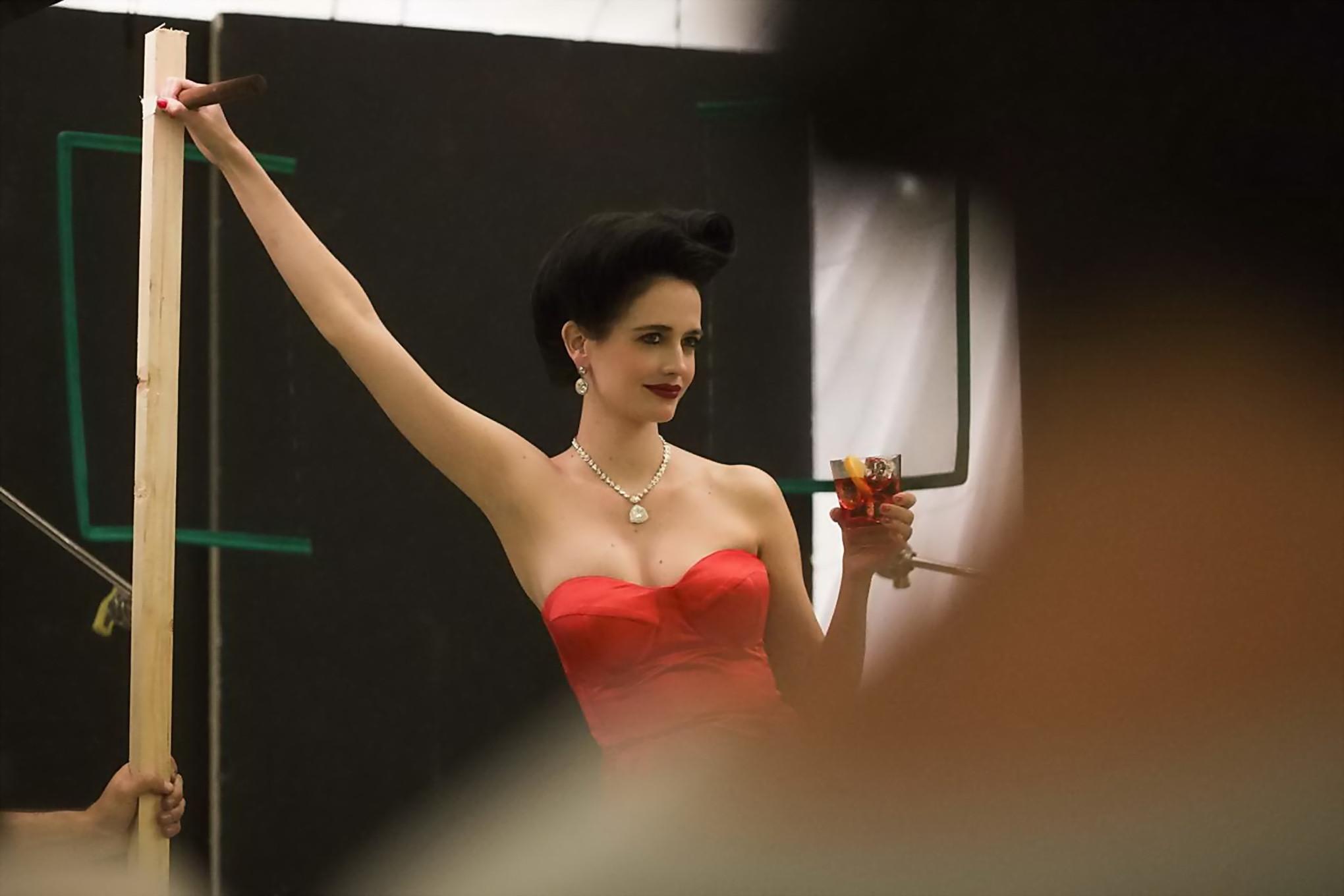 16P Eva Green busty and leggy wearing various red outfit for Campari Calendar 2015 p