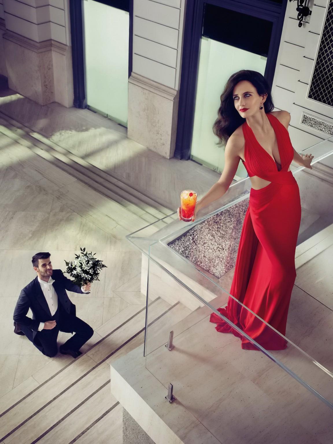 16P Eva Green busty and leggy wearing various red outfit for Campari Calendar 2015 p
