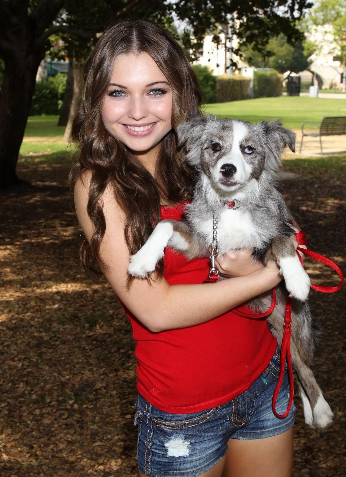 16P Sammi Hanratty leggy in tiny red top and hotpants at the park in North Hollywood