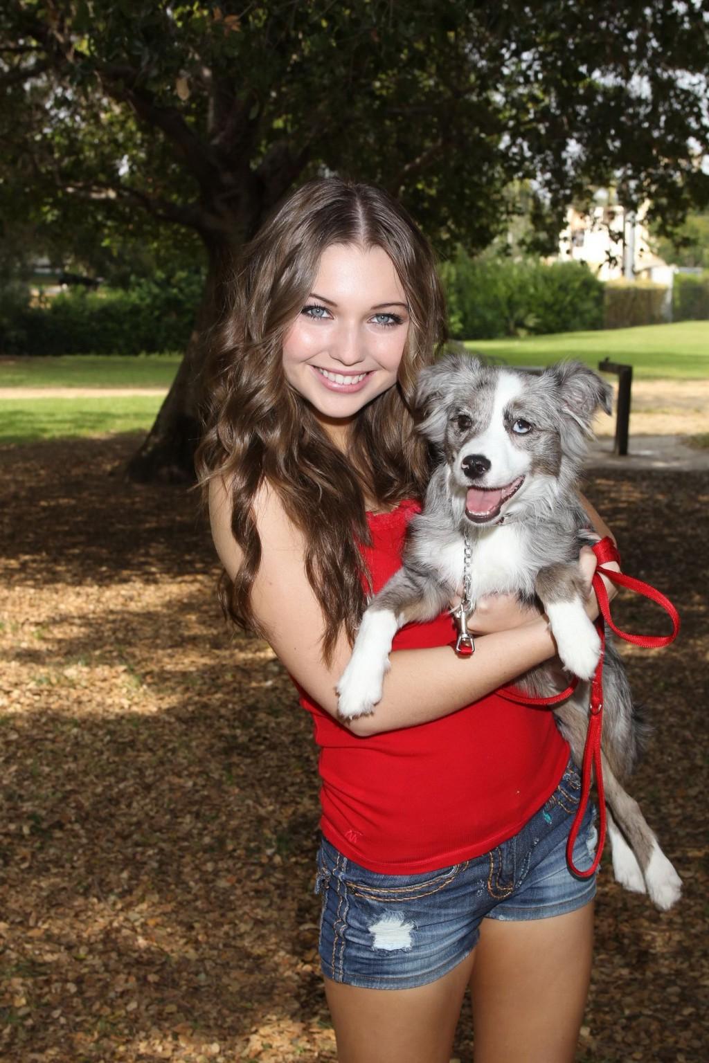 16P Sammi Hanratty leggy in tiny red top and hotpants at the park in North Hollywood