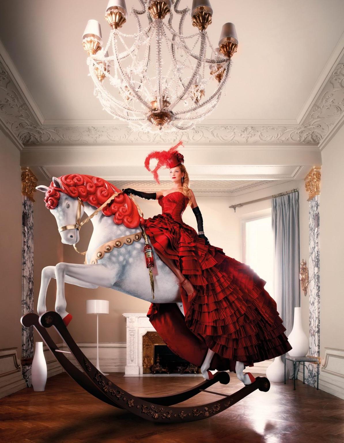 16P Uma Thurman in red hot Campari 2014 calendar photoshoot