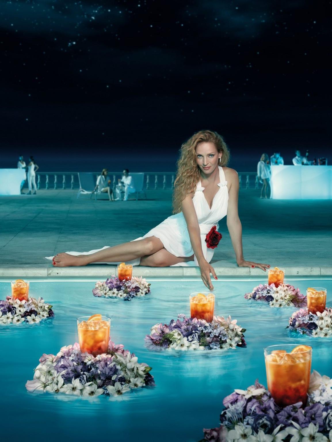 16P Uma Thurman in red hot Campari 2014 calendar photoshoot