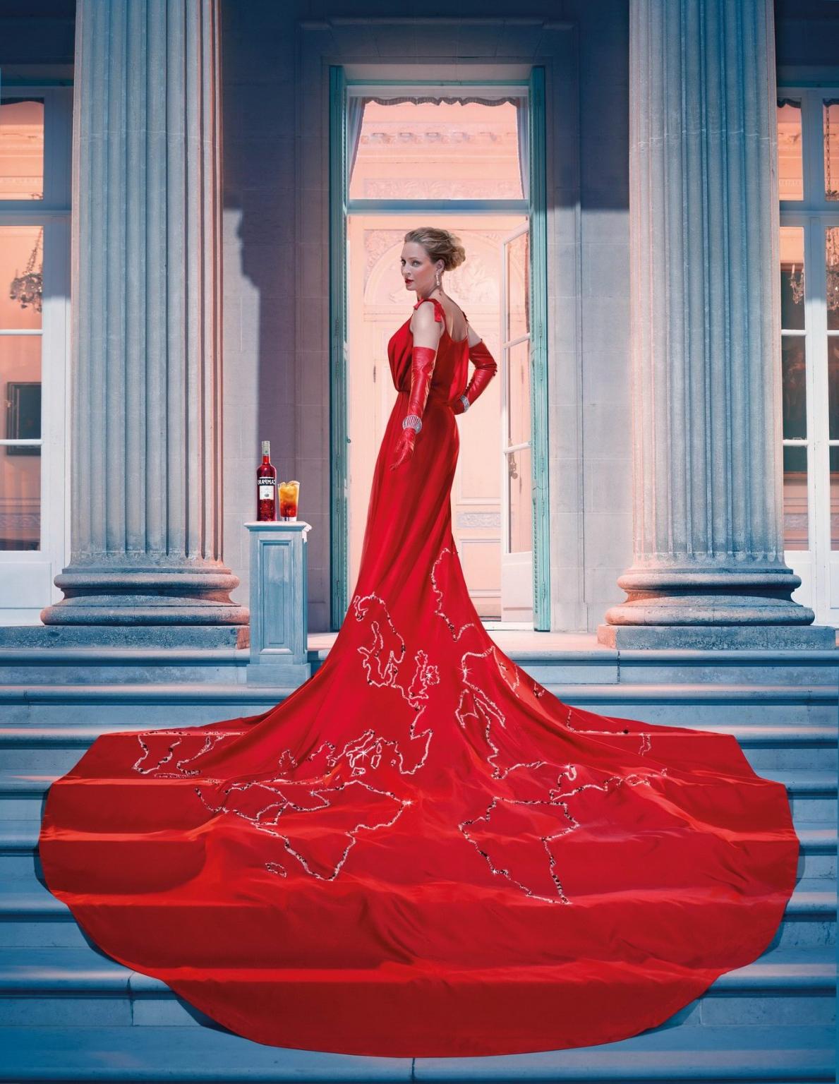 16P Uma Thurman in red hot Campari 2014 calendar photoshoot