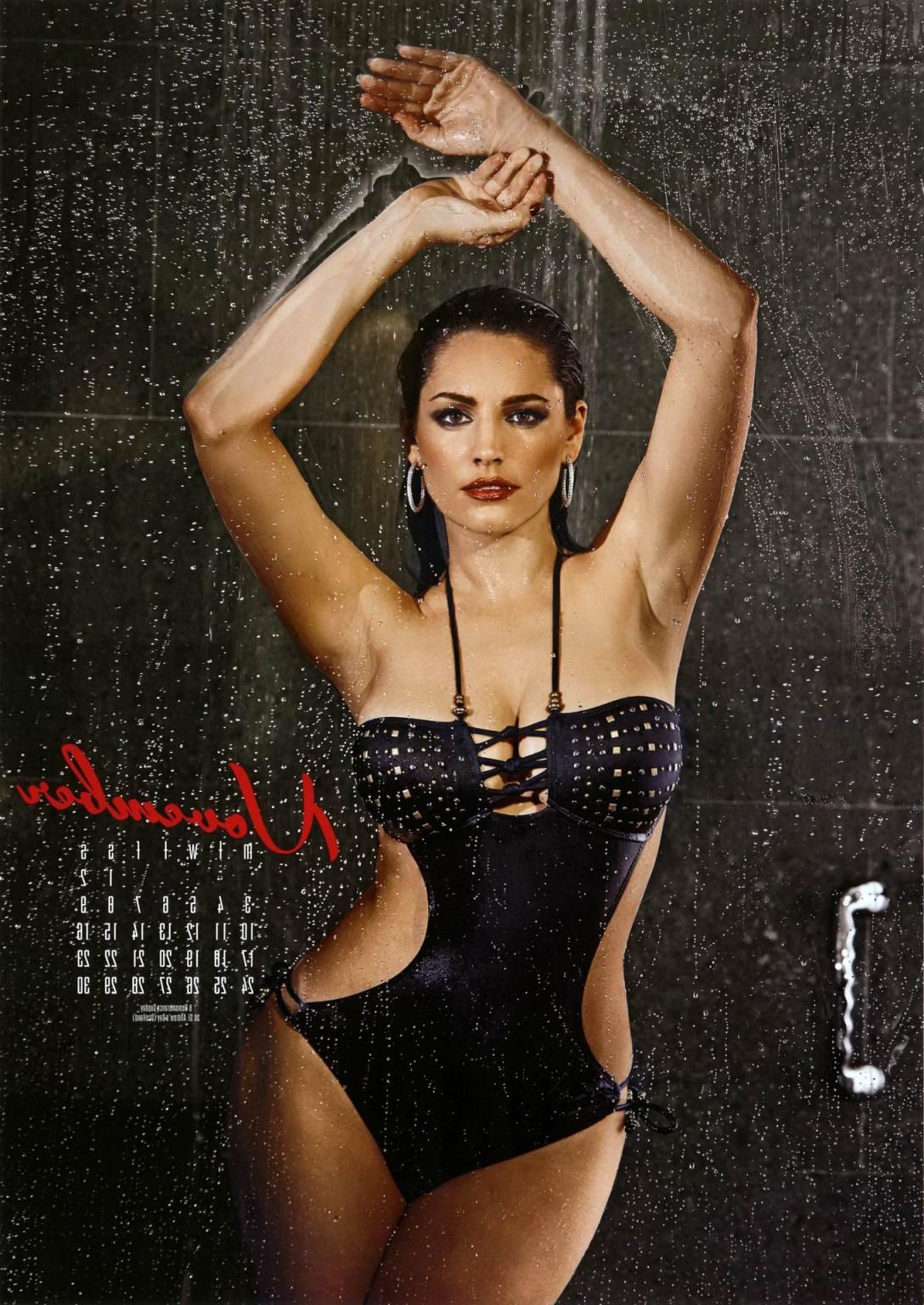 16P Kelly Brook showing boobs in her official 2014 calendar
