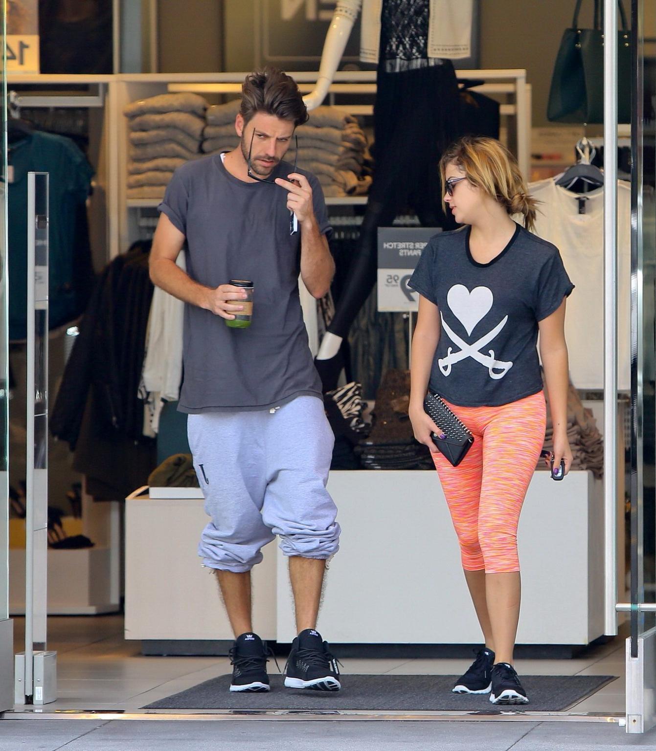 16P Ashley Benson shows off her ass  cameltoe wearing tights out in West Hollywood