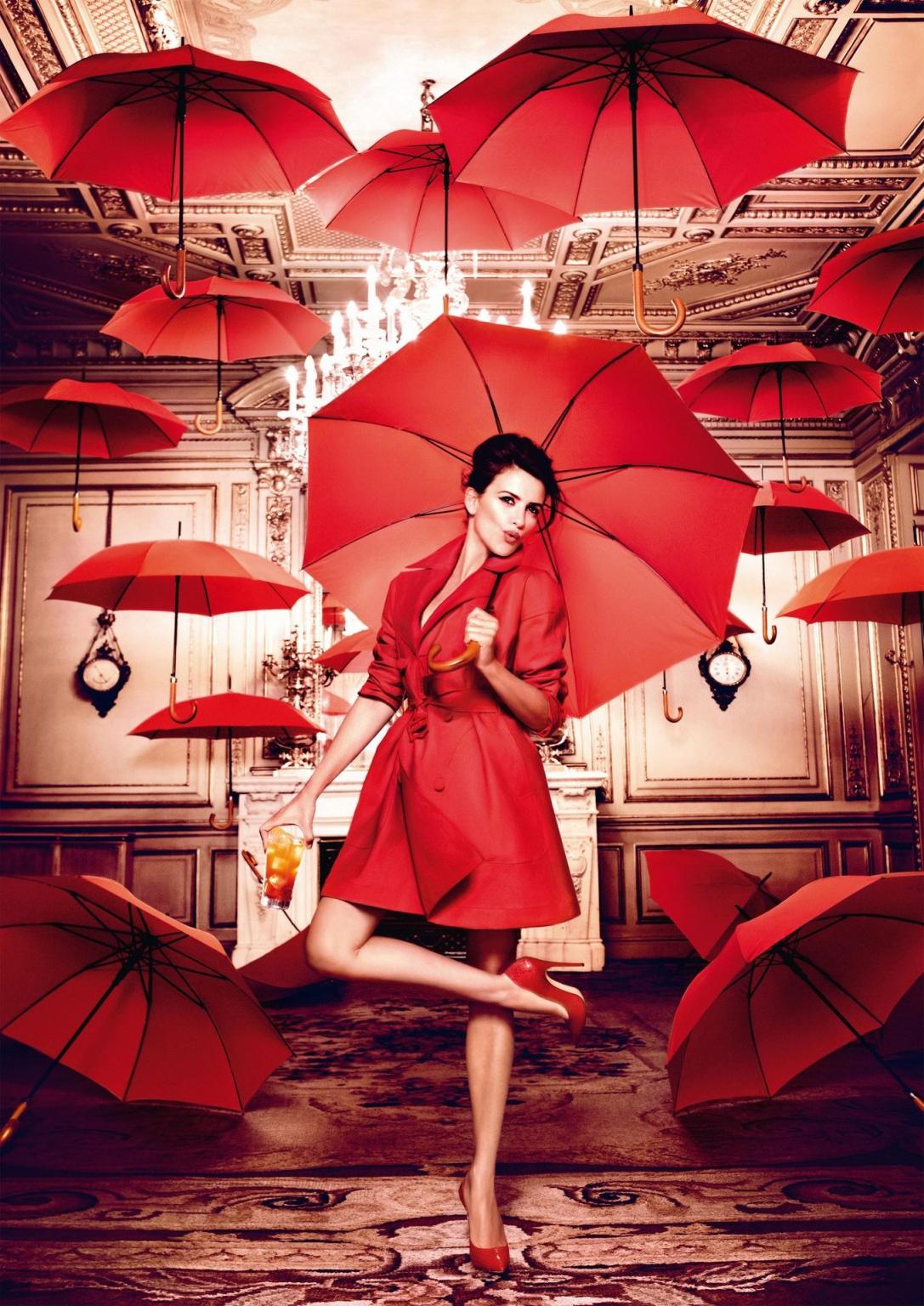 10P Penelope Cruz busty in red hot 2013 Campari calendar photoshoot