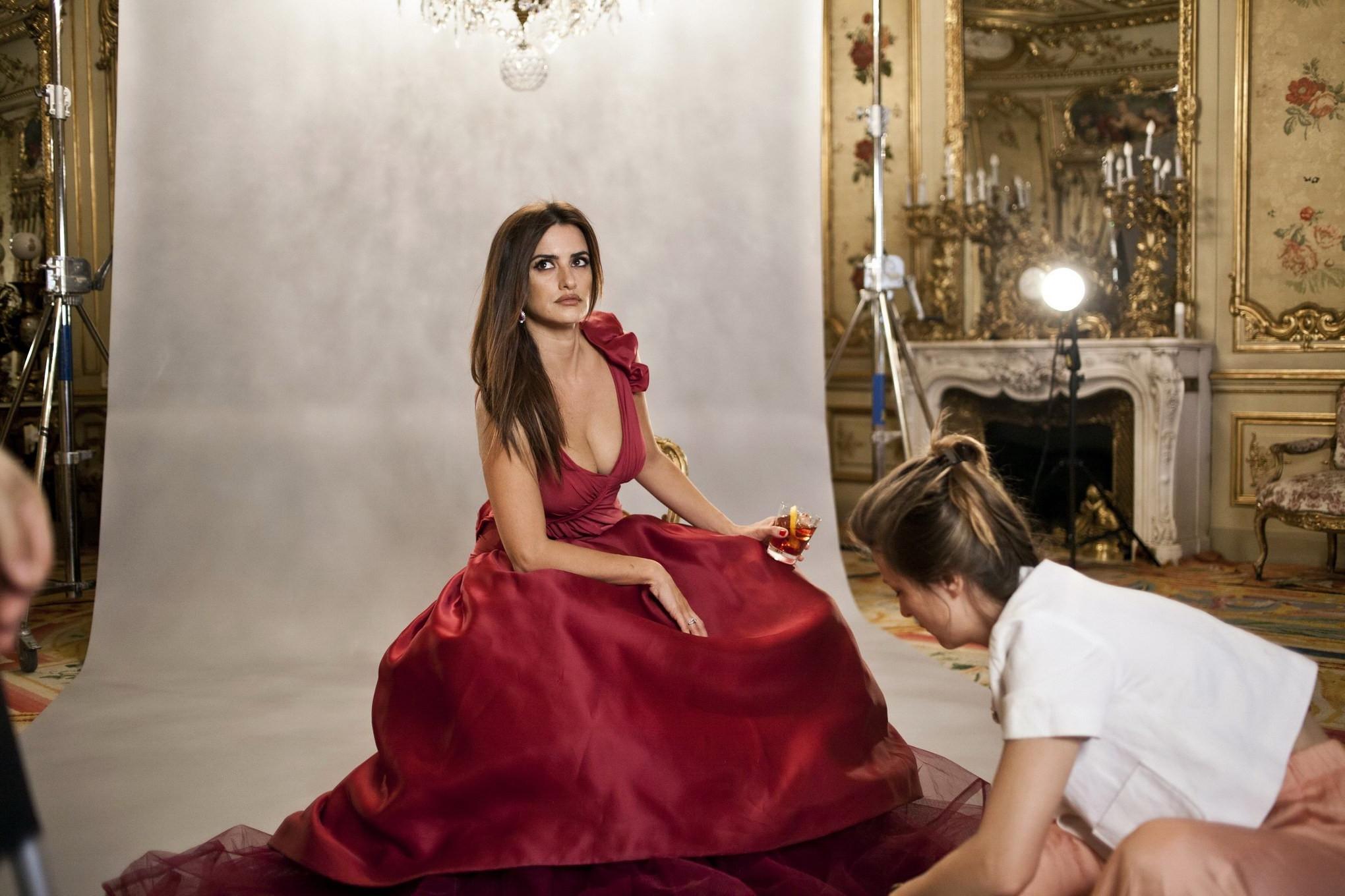 10P Penelope Cruz busty in red hot 2013 Campari calendar photoshoot