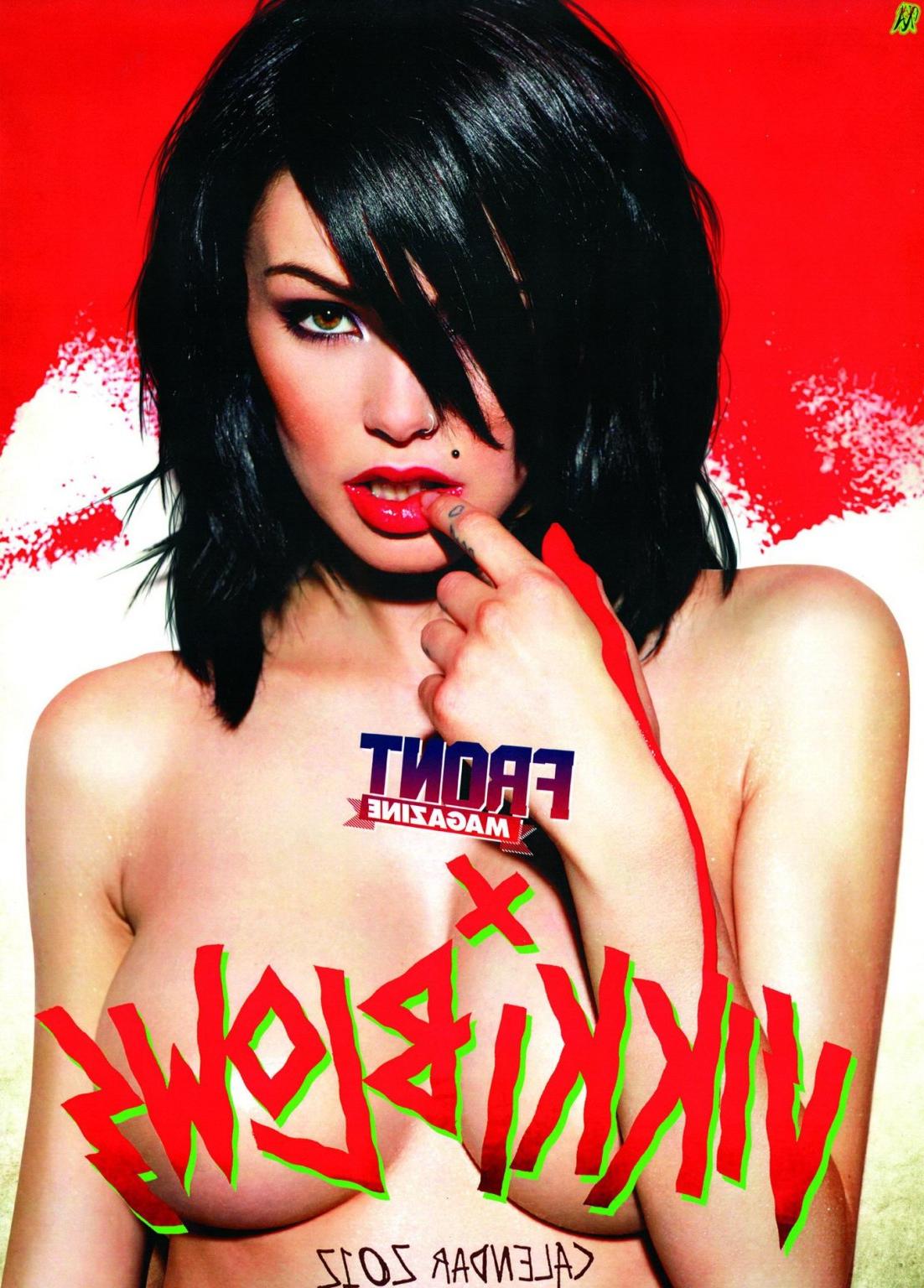 16P Busty Vikki Blows topless in wicked Front Magazine 2012 calendar