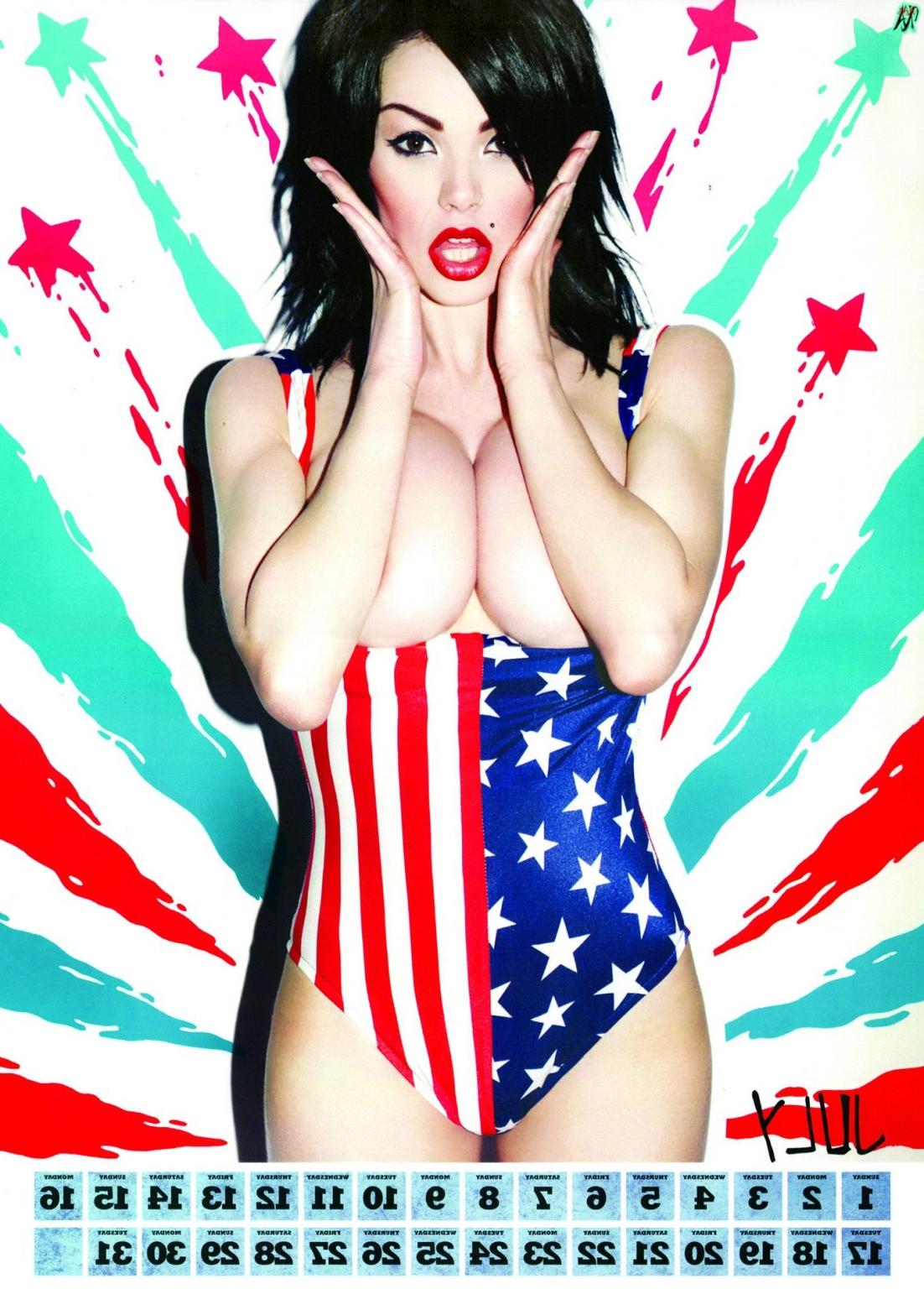 16P Busty Vikki Blows topless in wicked Front Magazine 2012 calendar