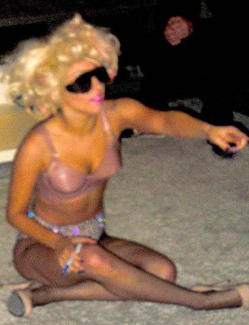 16P Lady Gaga exposing sexy body and hot pussy in see thru clothes