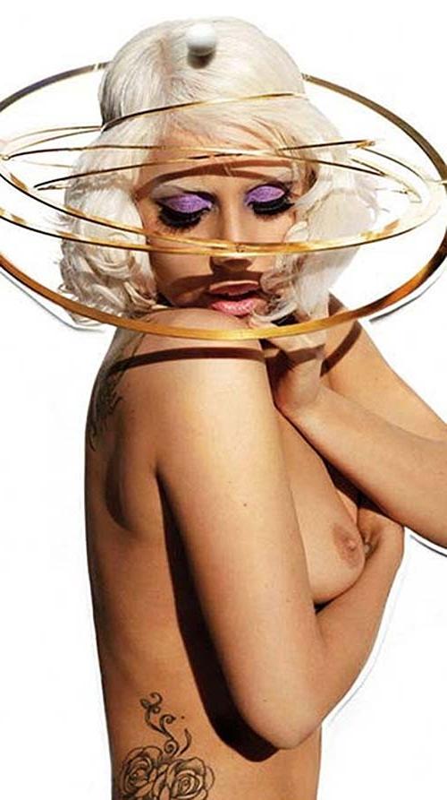 16P Lady Gaga exposing sexy body and hot pussy in see thru clothes