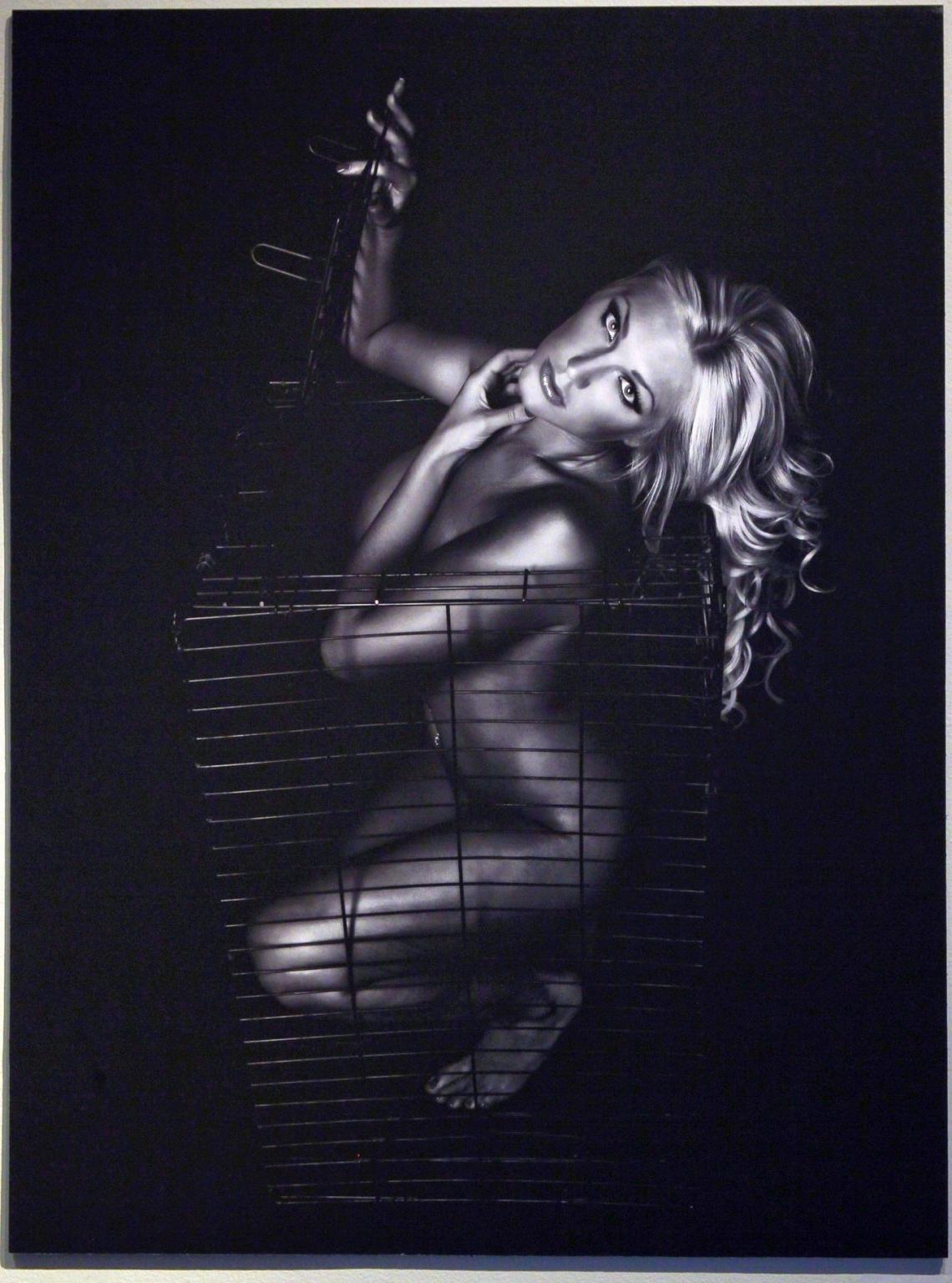 16P Brooke Hogan nude in cage for new PETA ad campaign