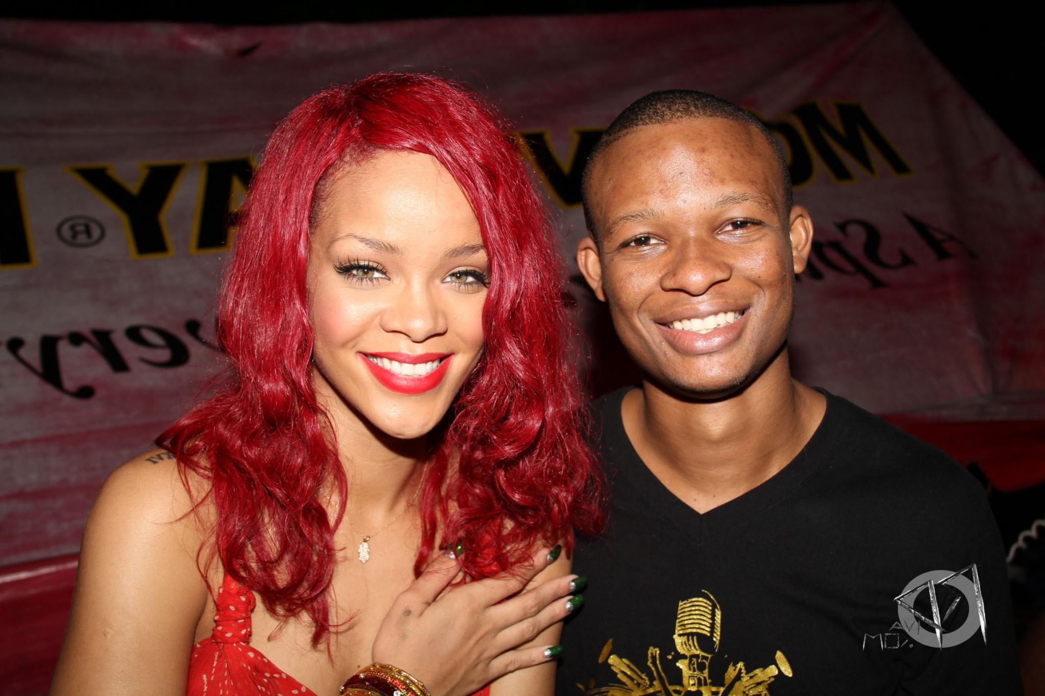 16P Rihanna braless wearing see-through top at the holiday party in Barbados
