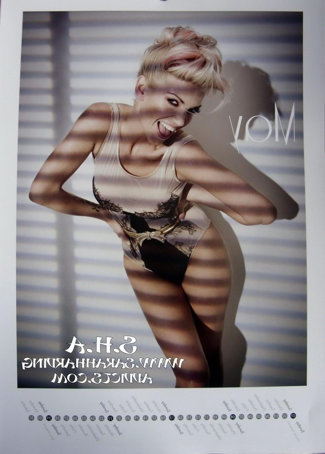 16P Sarah Harding nude  wearing lingerie for her official 2011 calendar