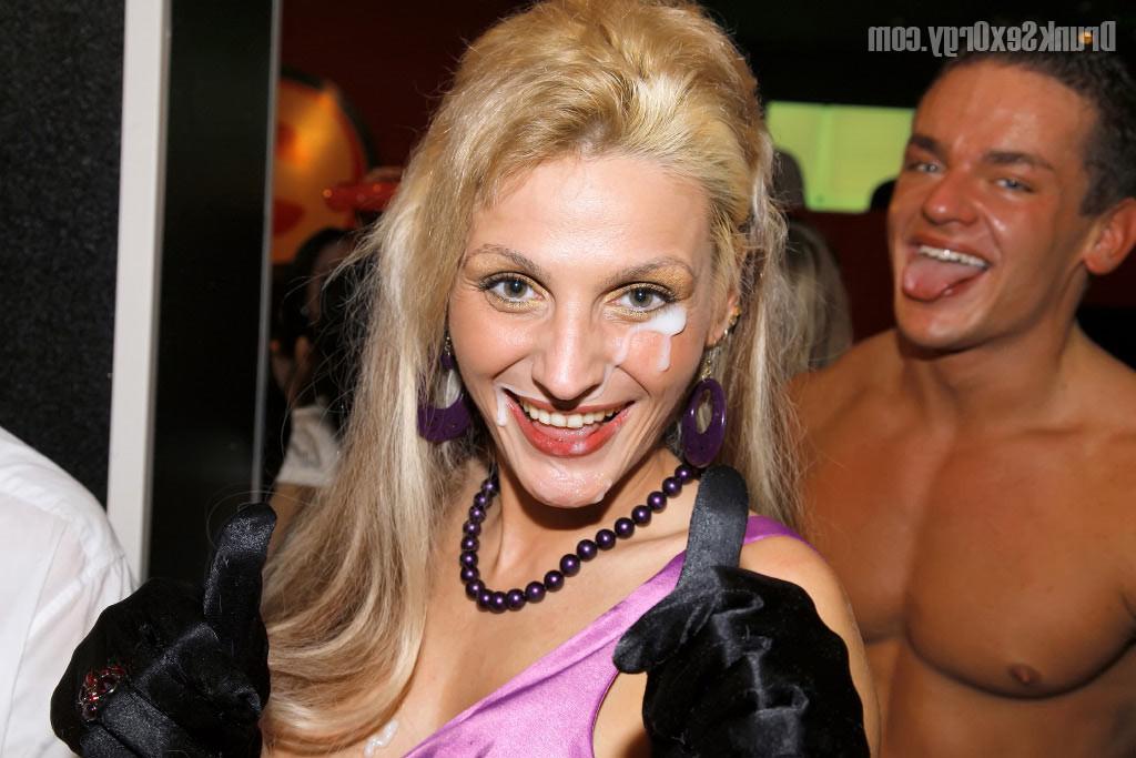 19P Euro chicks blasted with sticky white goo at monster orgy