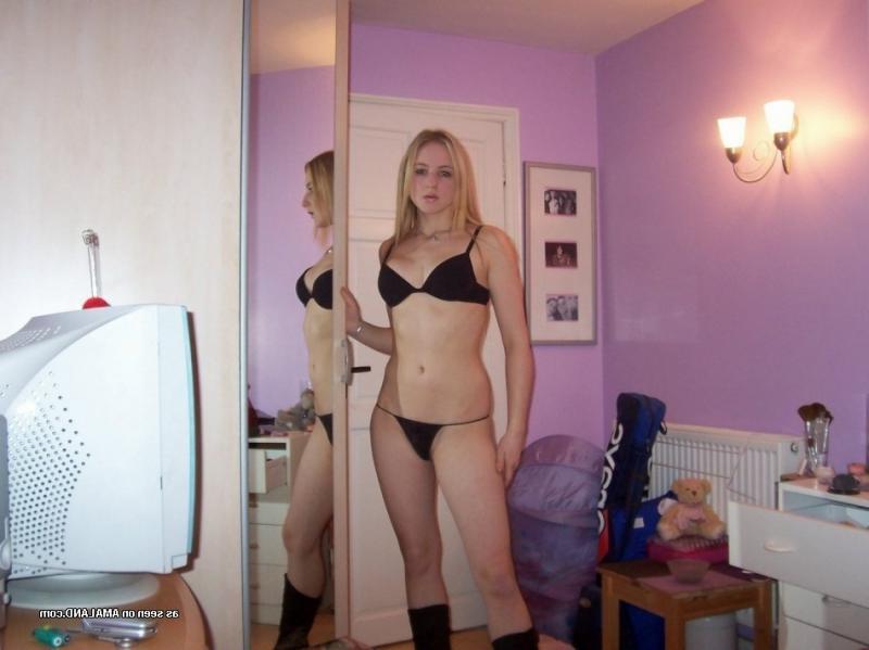 14P Hot amateur blonde GF's non-nude selfpics in her bedroom