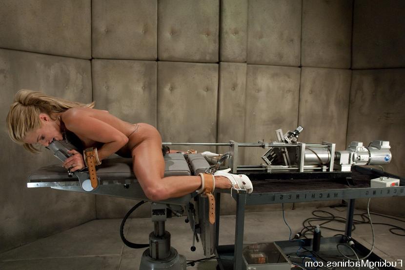 15P Blond babe fucked by sci-fi machines, cums uncontrollably in bondage