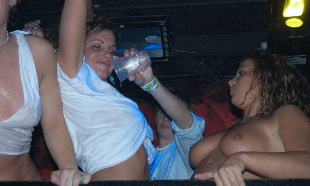 15P Kinky drunk babes naked and topless on stage at a wild party