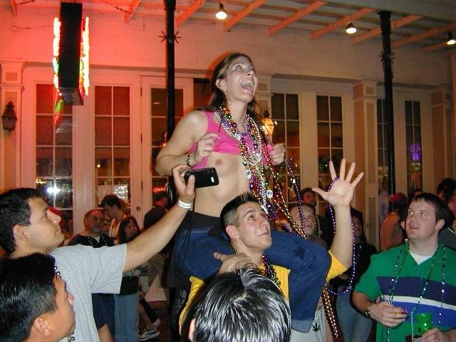 15P Wild and drunk babes showing their tits at the mardigras