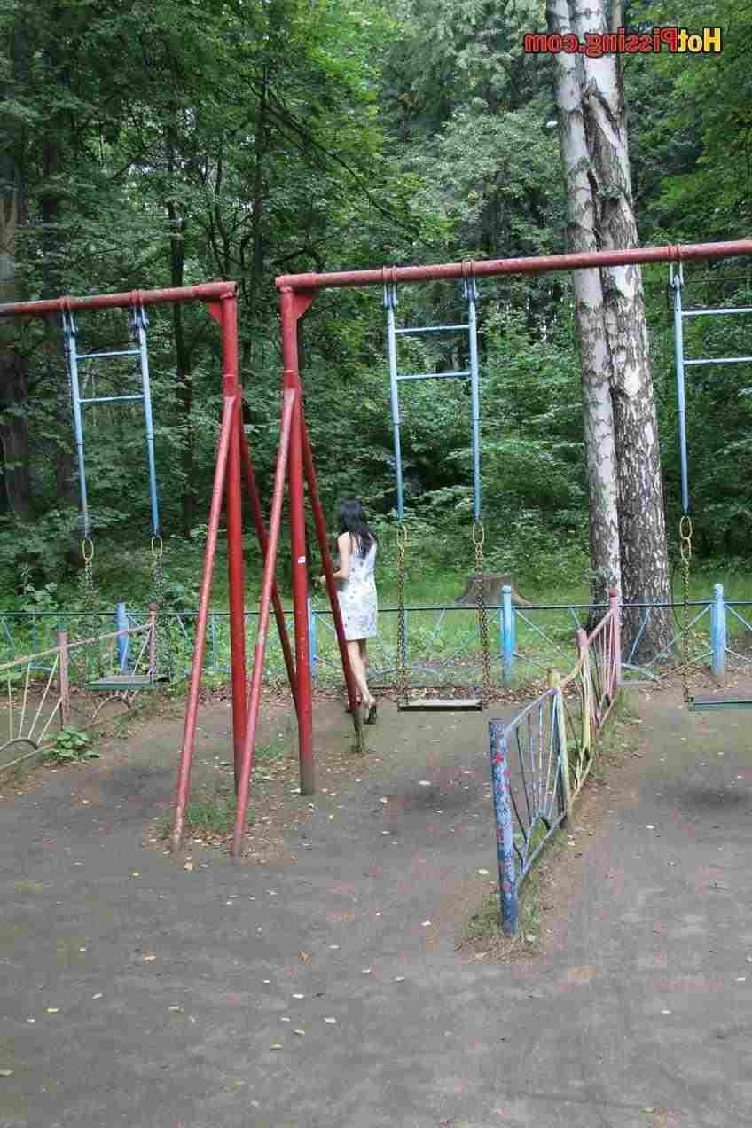 15P Sexy slut pissing outdoors