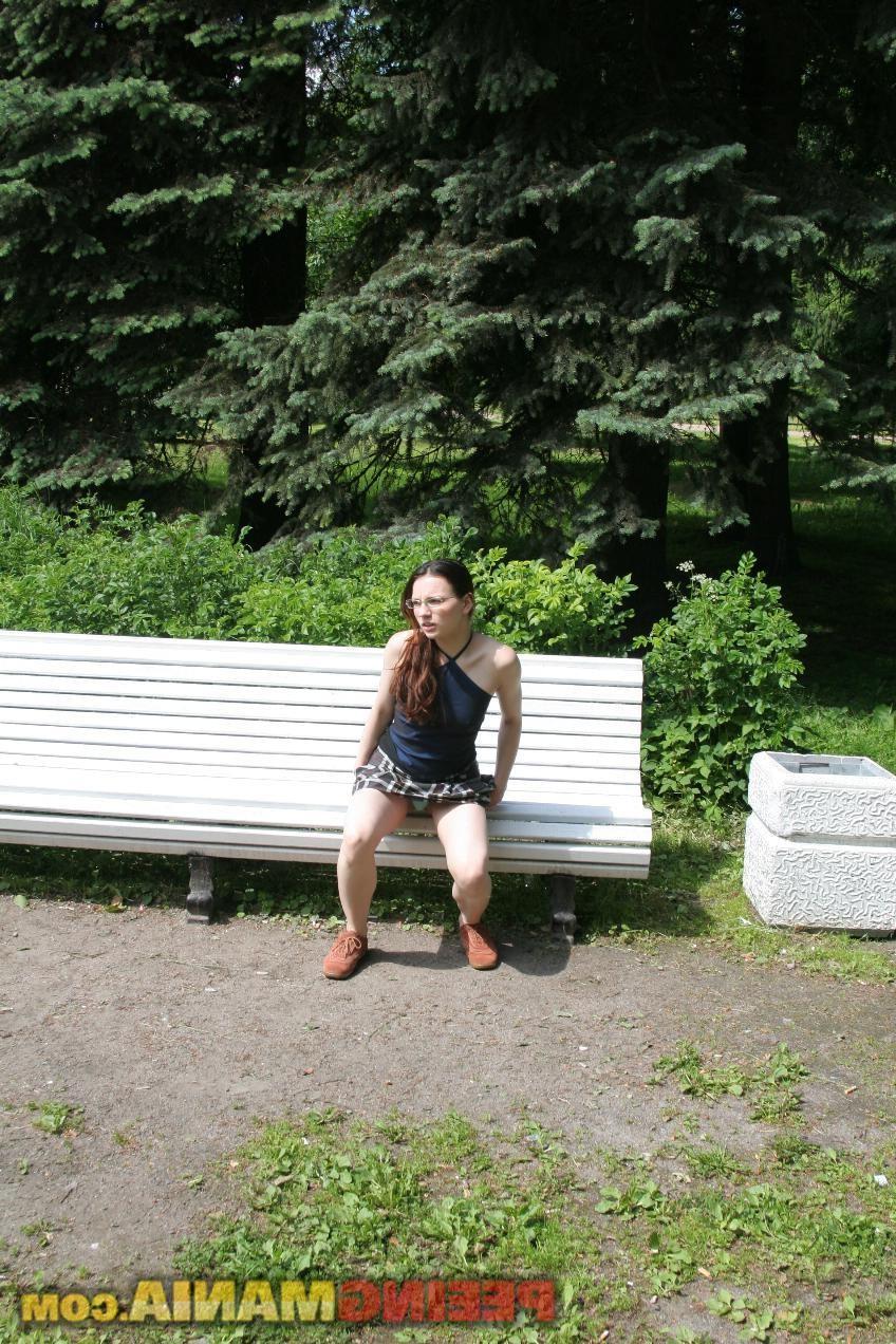 10P The park bench pissed by a glassed babe in the azure brevities shyly
