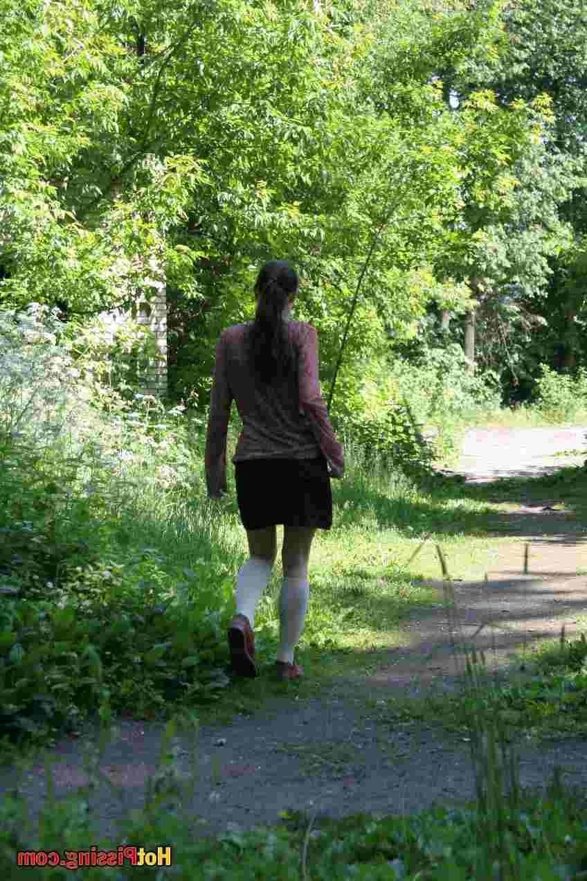 15P Slut pissing off a bridge