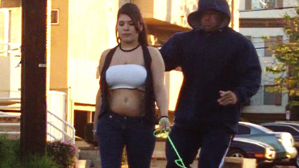 16P Hot brunettes big tits exposed at park