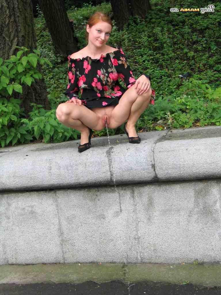 16P Slut peeing outdoors