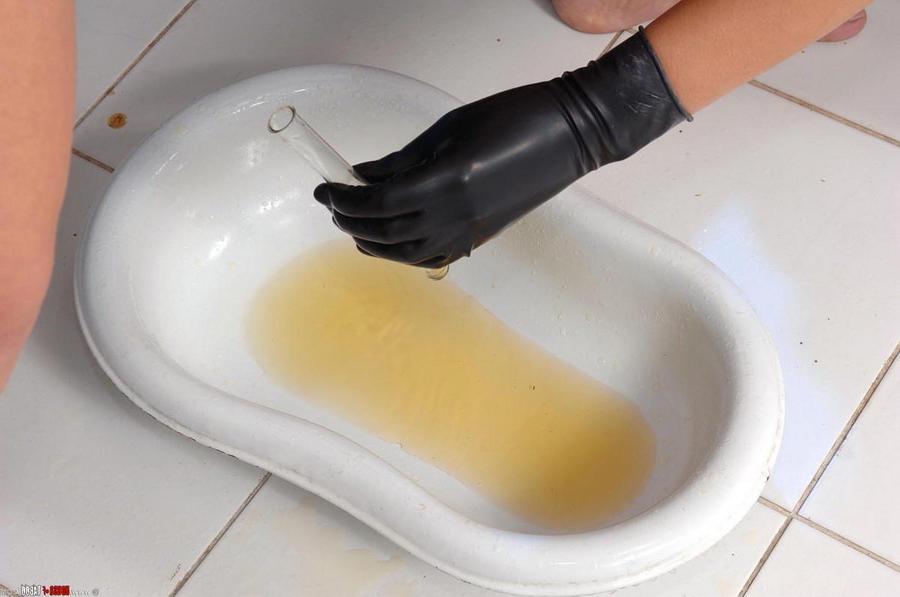 14P Teen Gives Urine Sample for pregnancy test