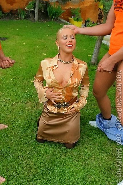 15P Yummy blonde fucked and soaked in piss
