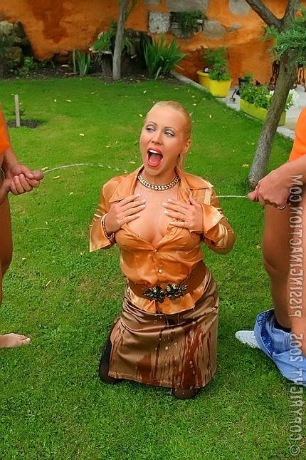 15P Yummy blonde fucked and soaked in piss
