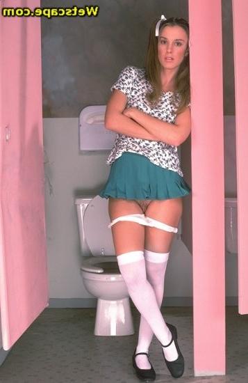 16P Horny schoolgirl Kim peeing on the toilet
