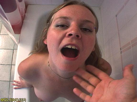15P Piss faced blonde toilet
