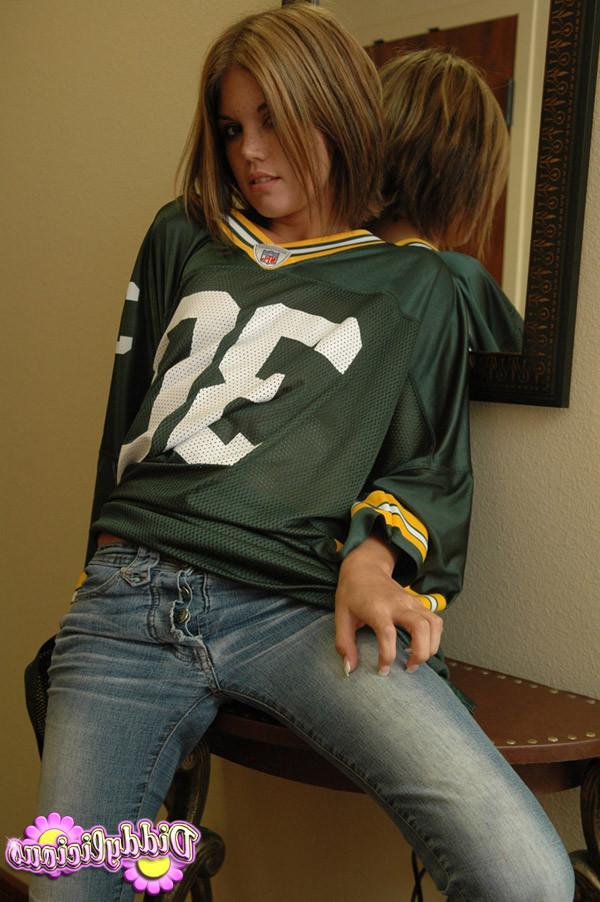 16P Teen football fan goofing around
