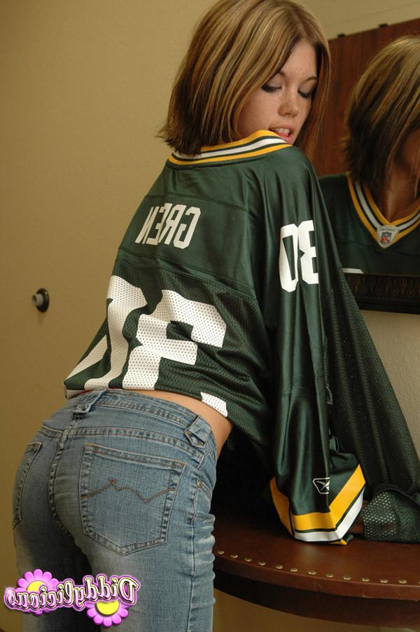 16P Teen football fan goofing around