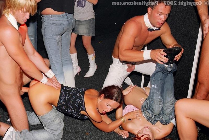 15P Half-naked drunk babes lying on the stage getting fucked