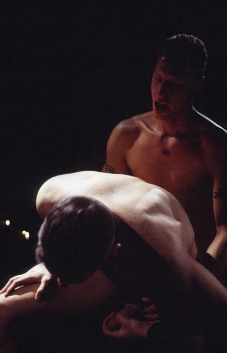 20P Two smooth studs enjoy big cock sucking and fucking in a bedroom