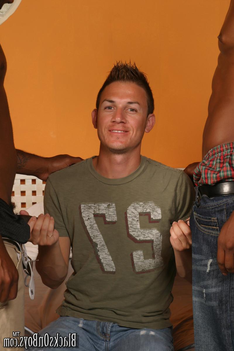 15P Comely gay filling black cocks into his tight asshole