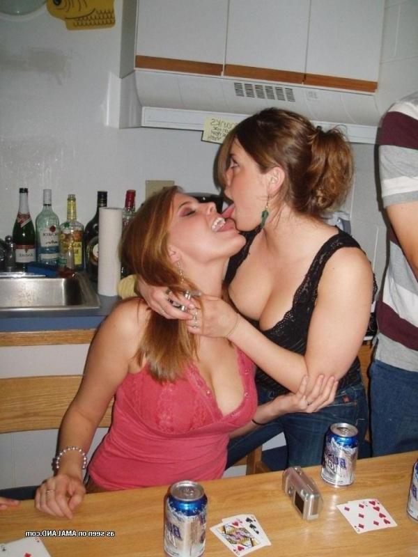 10P Naughty lesbian lovers making out while their friends watch