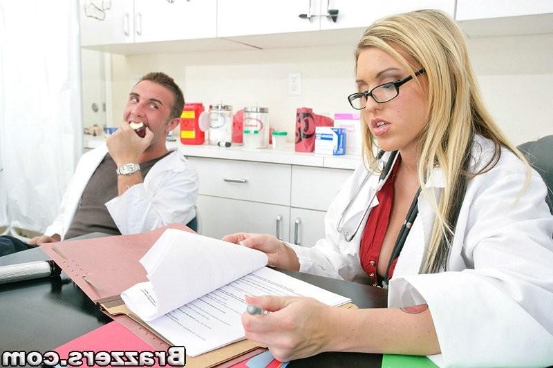 15P Titted doctor slams a hard cock in her office