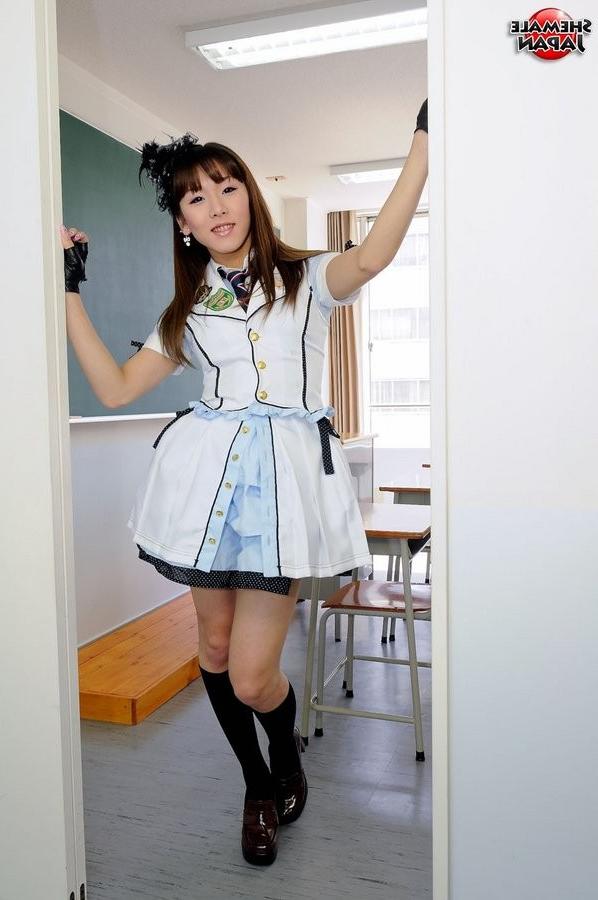 16P Naughty Japanese Shemale Student Exposes Herself