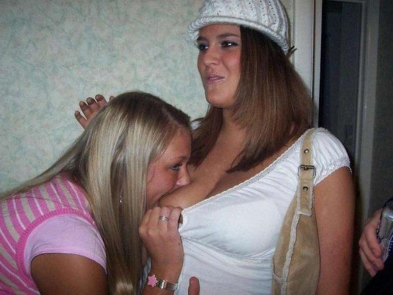 16P Two Trailer-Trash Sisters Make Out Topless While Home Alone