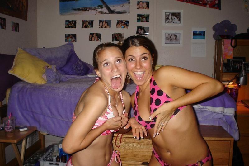 16P Two Trailer-Trash Sisters Make Out Topless While Home Alone
