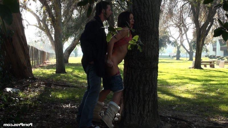 12P Pornstar Amy Brooke boned doggystyle in the woods