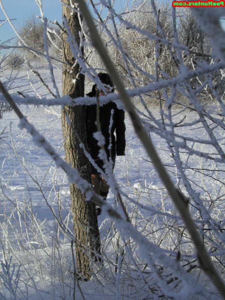 16P Redhead amateur cutie peeing on snow outdoors